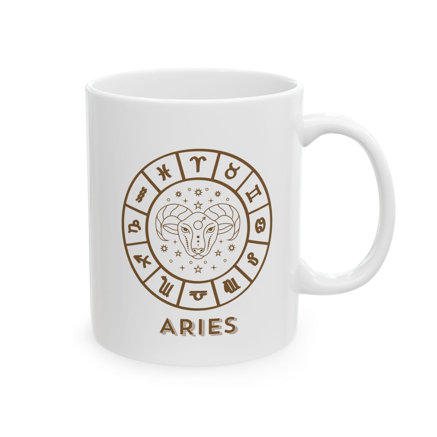 Aries Astrology Ceramic Mug, Zodiac Coffee Cup