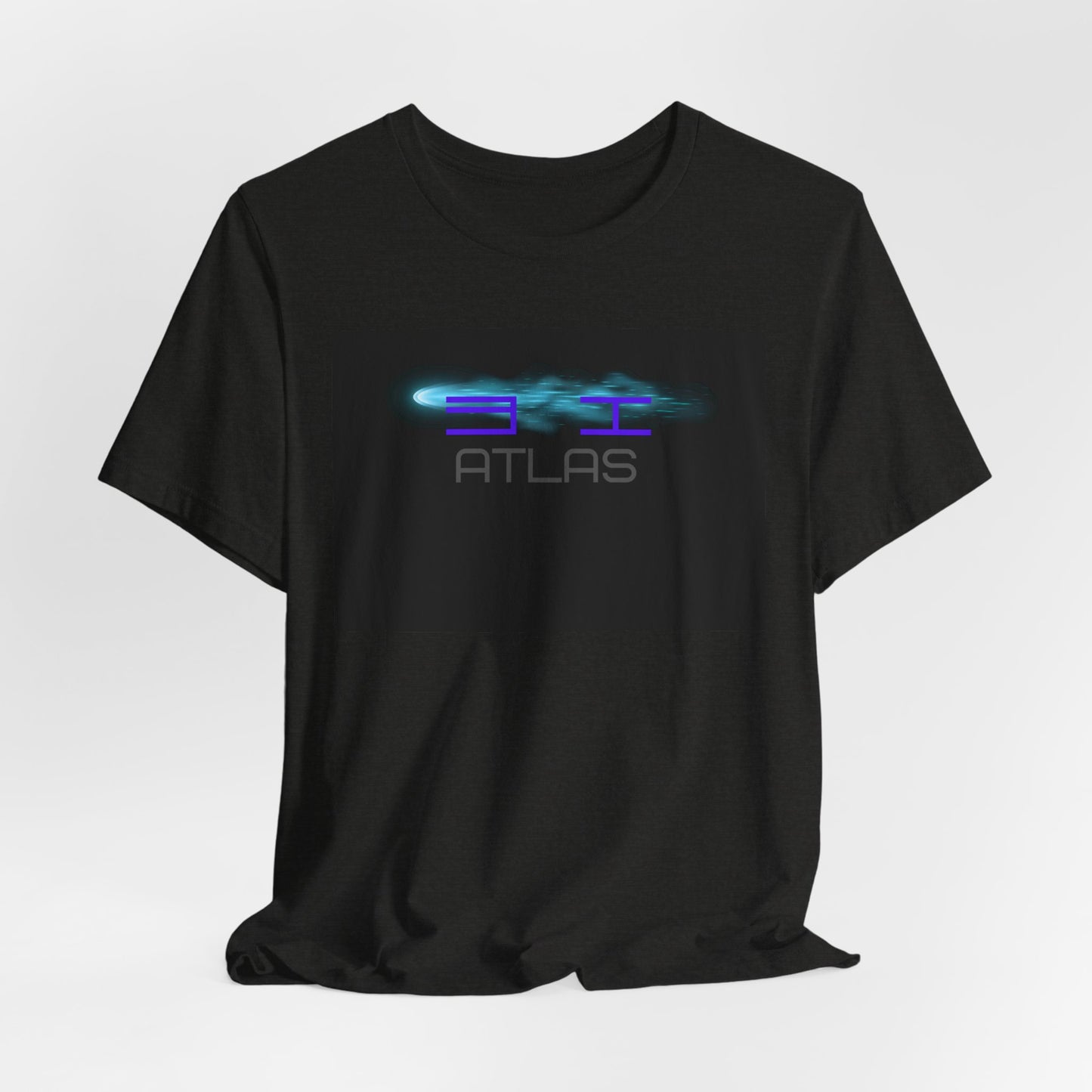 Atlas 3K Neon Logo Tee — Futuristic Sci‑Fi Graphic T-Shirt