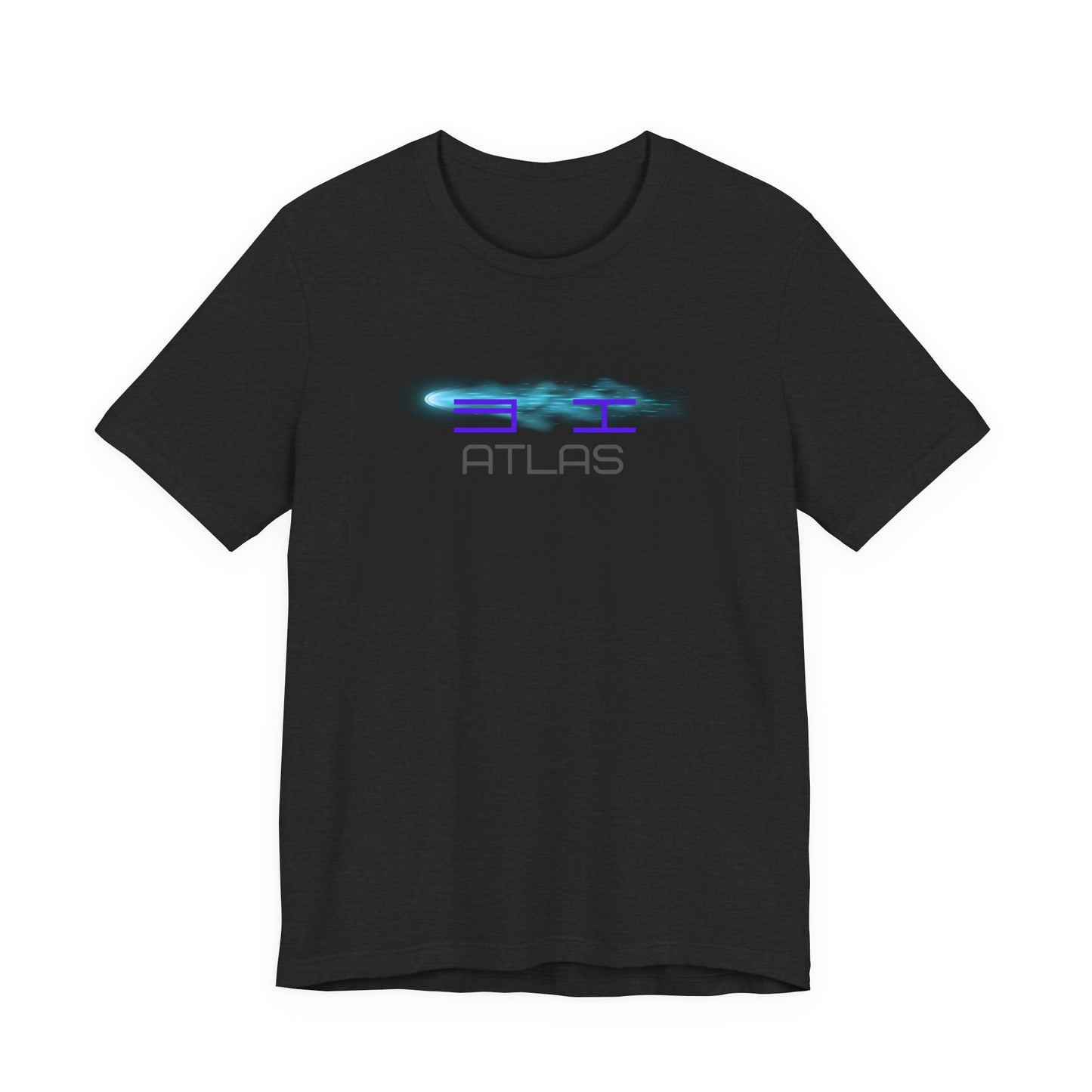 Atlas 3K Neon Logo Tee — Futuristic Sci‑Fi Graphic T-Shirt