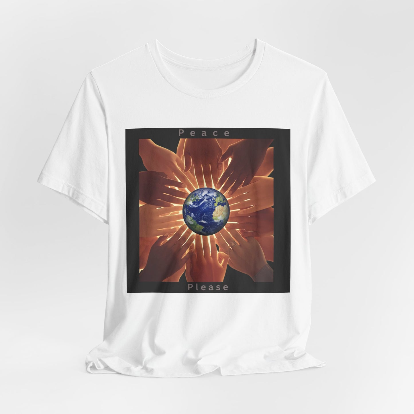 Peace Please T‑Shirt — Earth and Helping Hands Graphic Tee