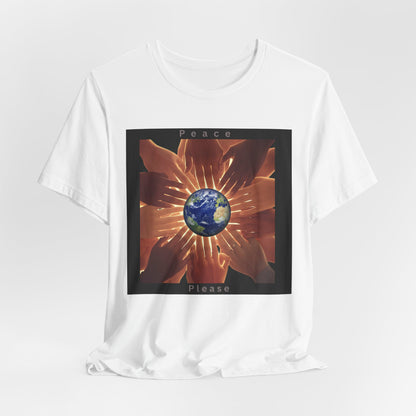 Peace Please T‑Shirt — Earth and Helping Hands Graphic Tee