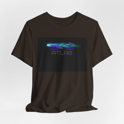 Atlas 3K Neon Logo Tee — Futuristic Sci‑Fi Graphic T-Shirt