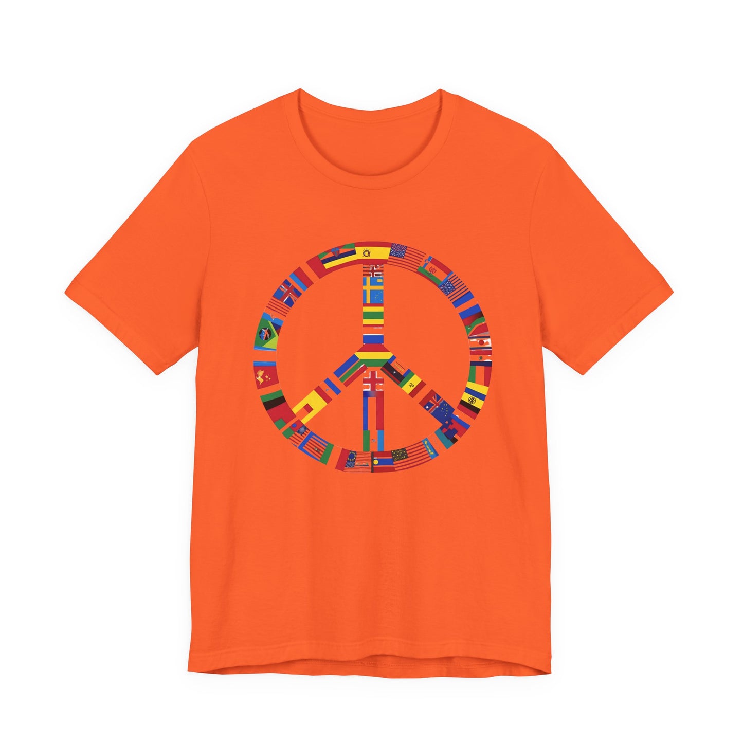 Peace Sign T‑Shirt with International Flags — Global Unity Tee