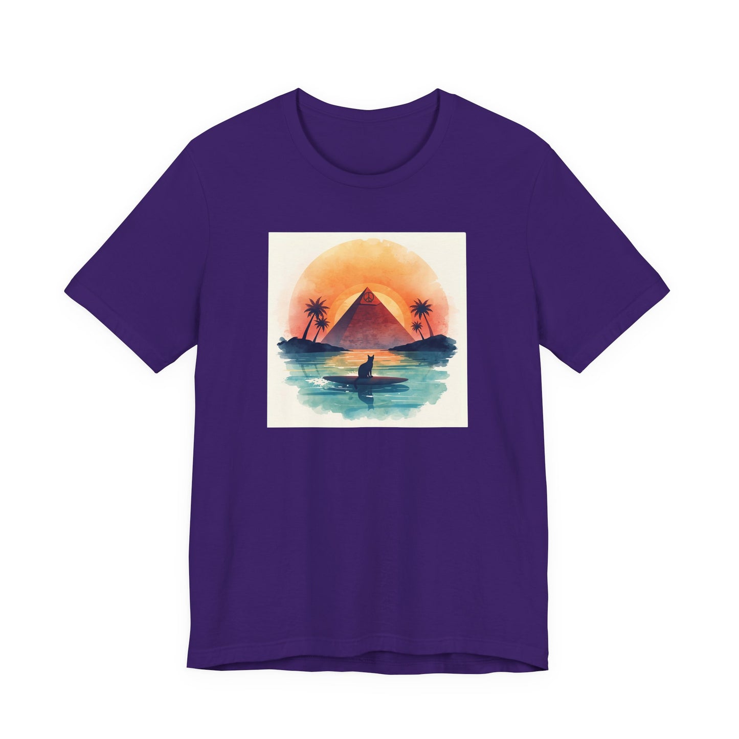 Sunset Pyramid Surf T-Shirt — Retro Beach Graphic Tee