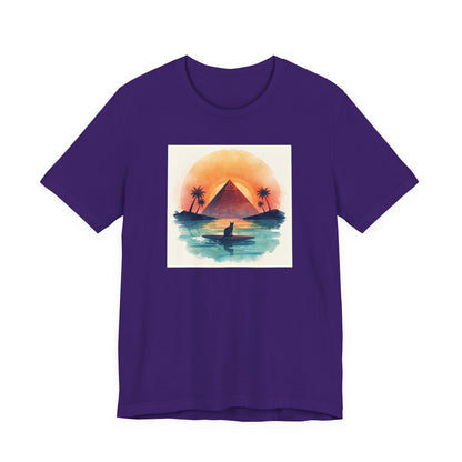 Sunset Pyramid Surf T-Shirt — Retro Beach Graphic Tee
