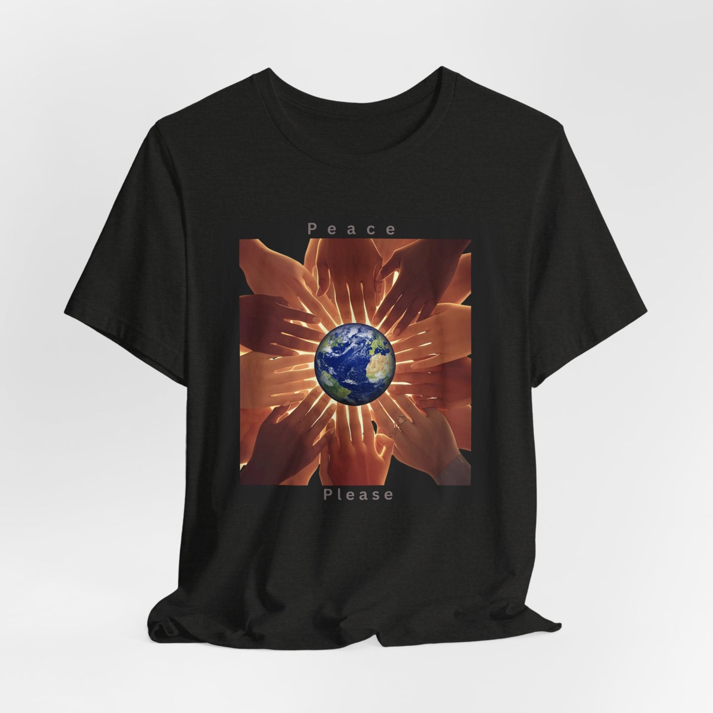 Peace Please T‑Shirt — Earth and Helping Hands Graphic Tee