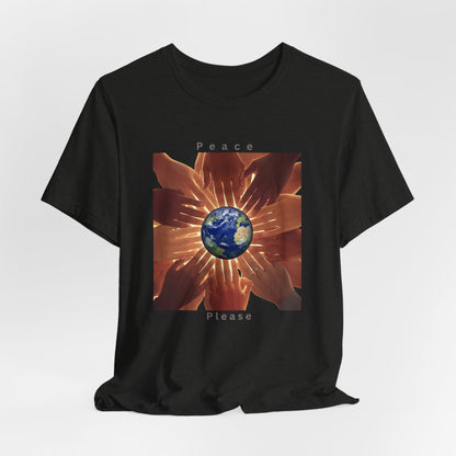 Peace Please T‑Shirt — Earth and Helping Hands Graphic Tee