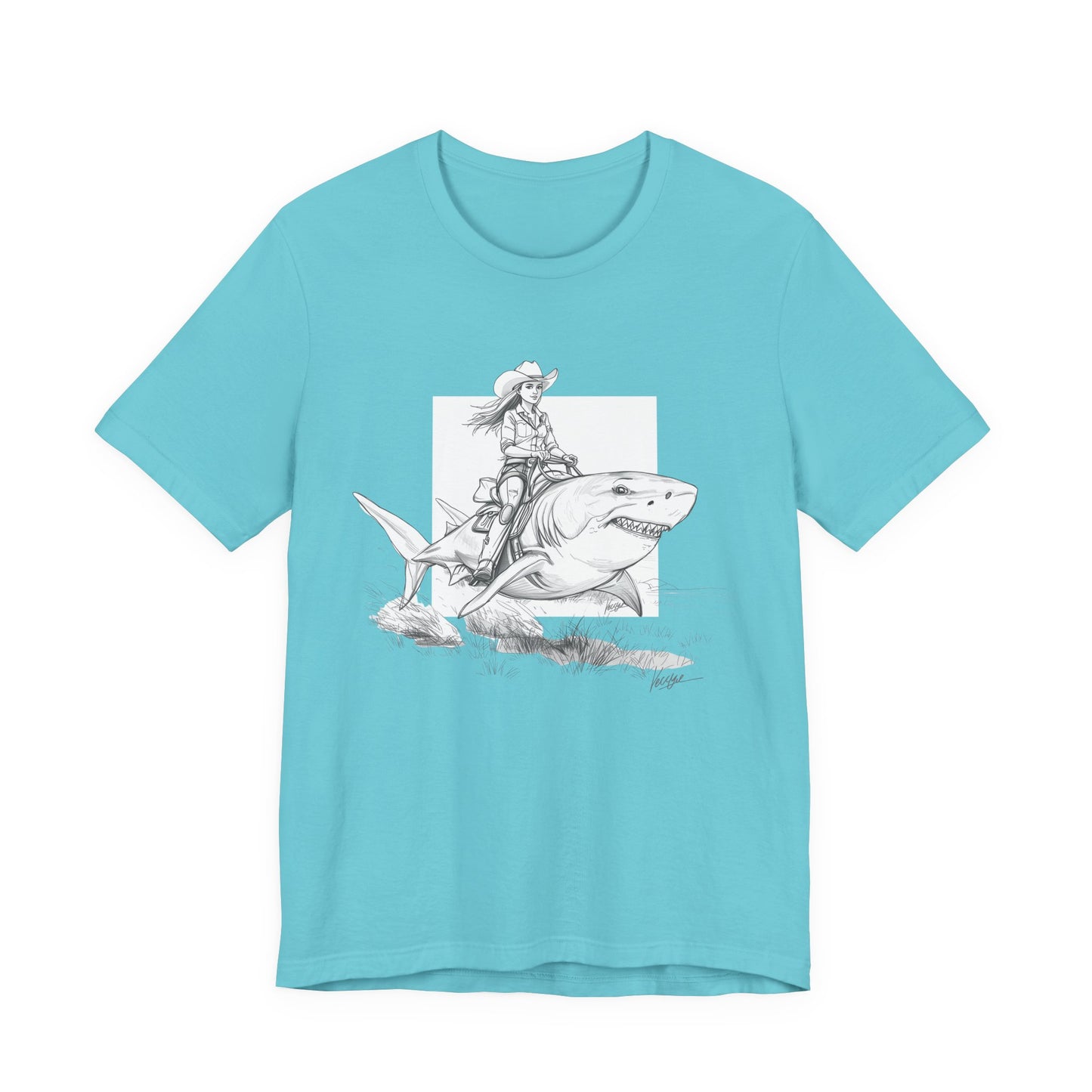 Shark Rider Sketch T-Shirt