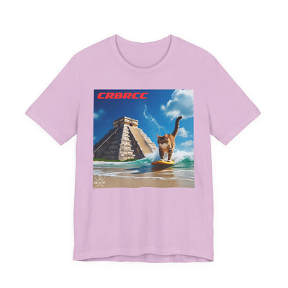 Surfer Cat Tee, Funny Cat Shirt, Summer Vibes T-Shirt, Beach Lover Gift, Cute Pet Apparel