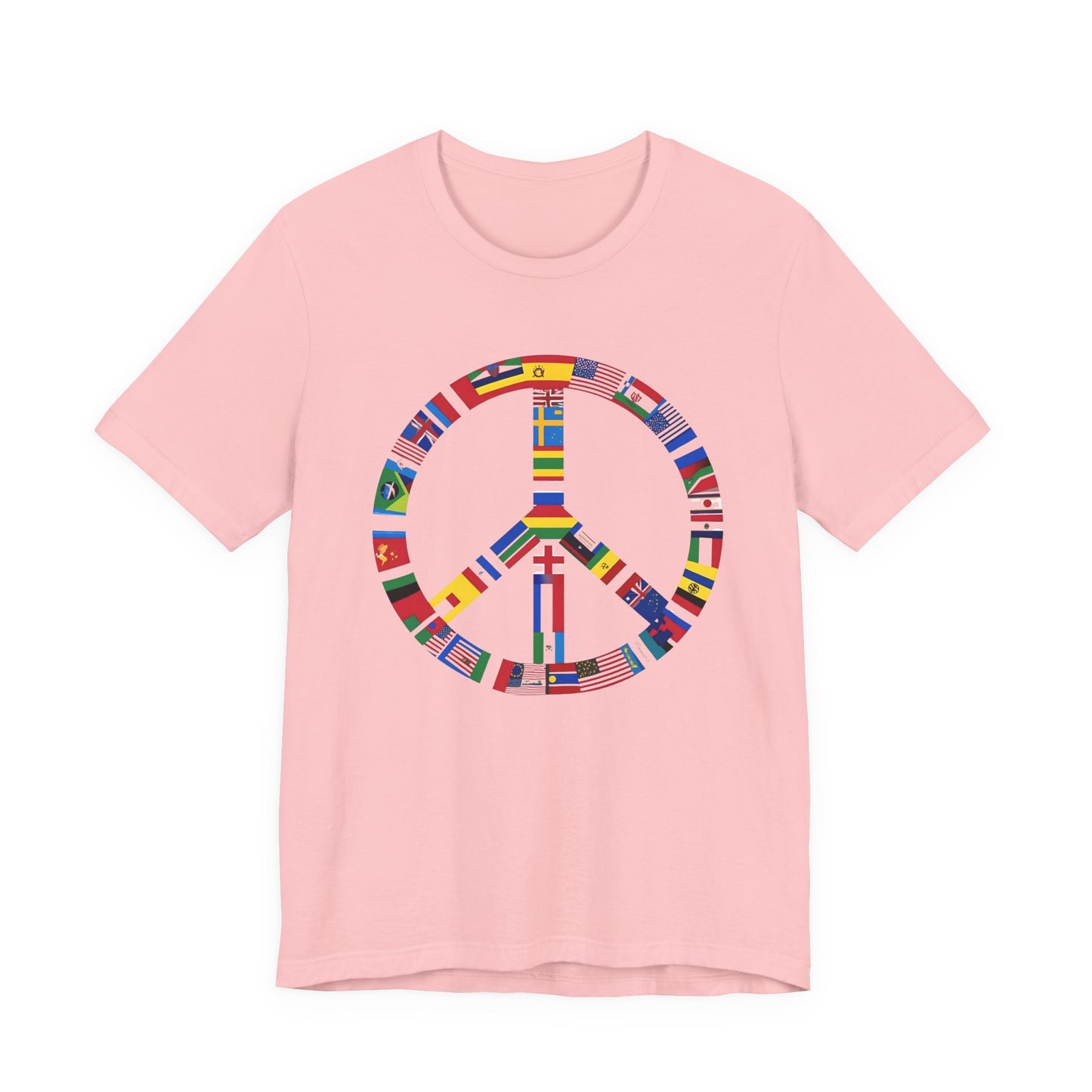 Peace Sign T‑Shirt with International Flags — Global Unity Tee