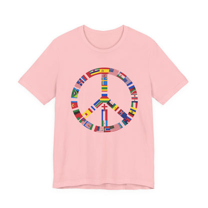 Peace Sign T‑Shirt with International Flags — Global Unity Tee