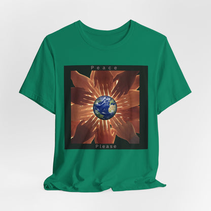 Peace Please T‑Shirt — Earth and Helping Hands Graphic Tee