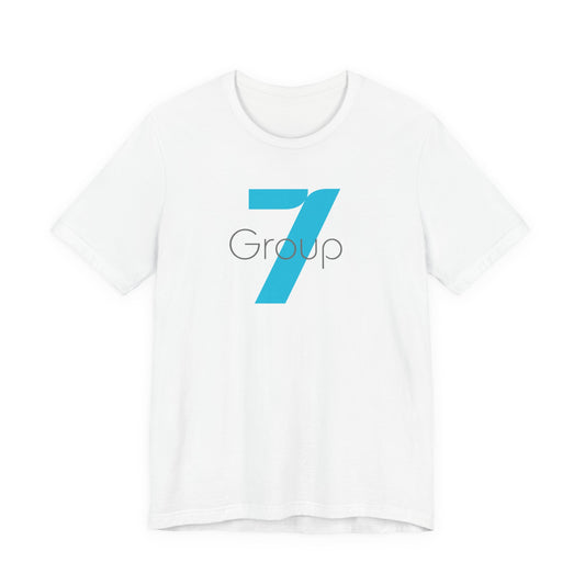 7 Group Logo Tee — Minimalist Blue Number 7 Shirt