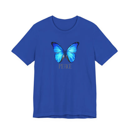 Peace Blue Butterfly Tee — Inspirational Graphic T‑Shirt