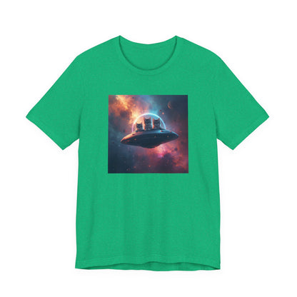 Alien cats UFO Spaceship T-Shirt — Cosmic Galaxy Abduction Tee