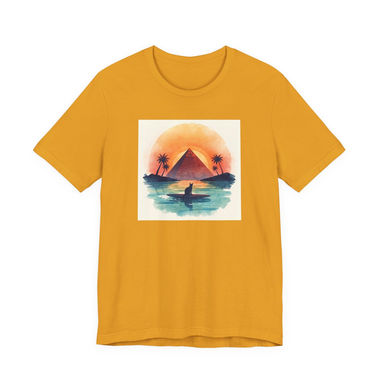 Sunset Pyramid Surf T-Shirt — Retro Beach Graphic Tee