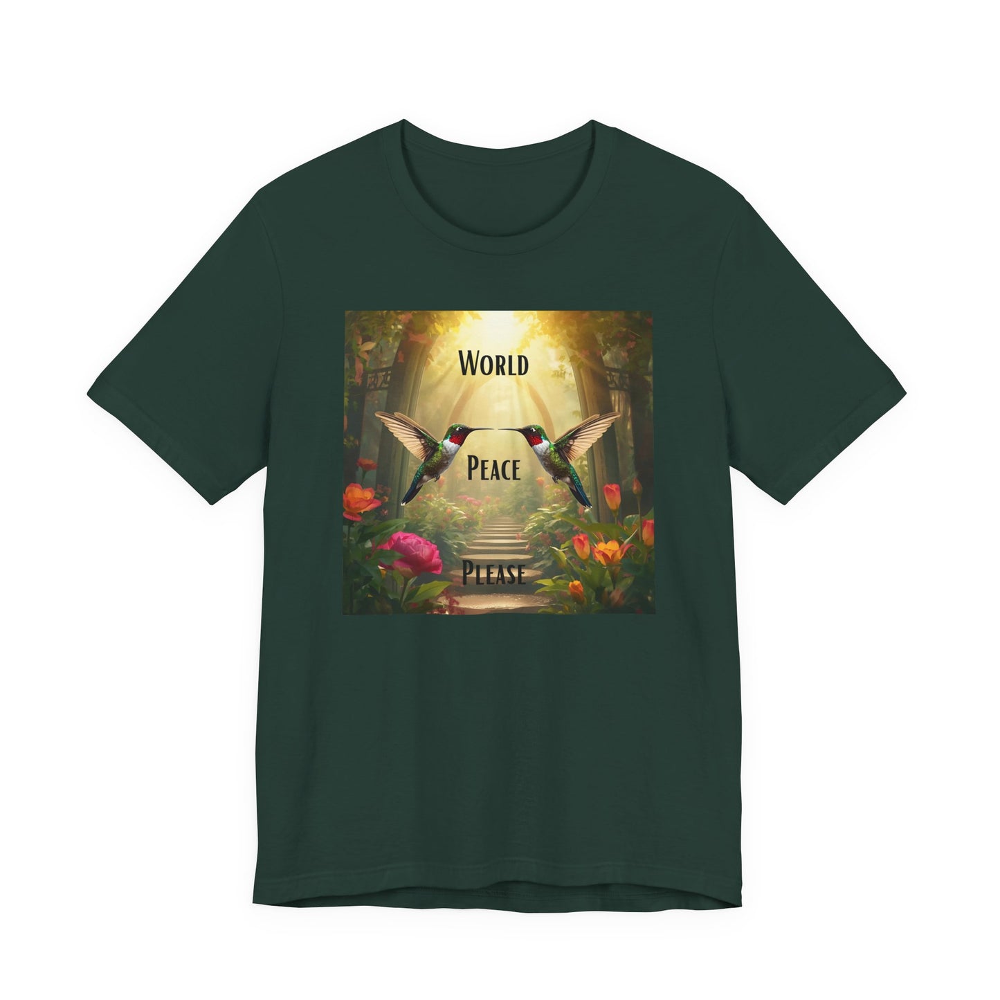 World Peace Hummingbird T-Shirt — Inspirational Nature Graphic Tee