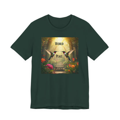 World Peace Hummingbird T-Shirt — Inspirational Nature Graphic Tee