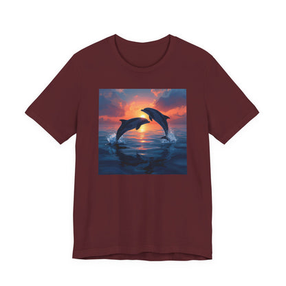 Dolphin Sunset Tee — Ocean Sunset Dolphins Graphic T-Shirt
