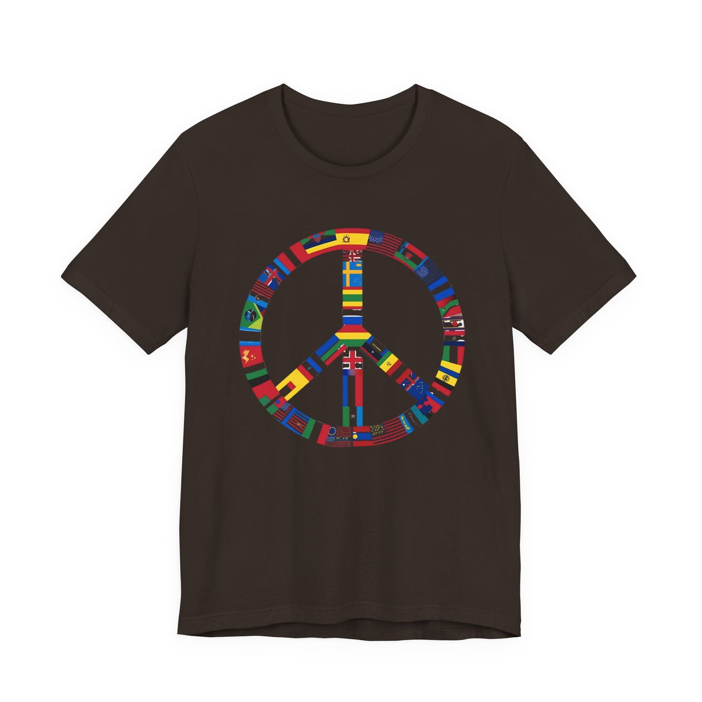 Peace Sign T‑Shirt with International Flags — Global Unity Tee