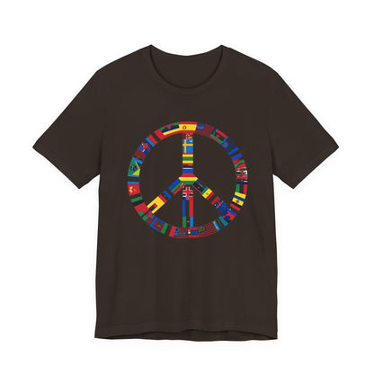 Peace Sign T‑Shirt with International Flags — Global Unity Tee