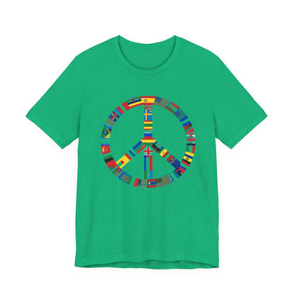 Peace Sign T‑Shirt with International Flags — Global Unity Tee