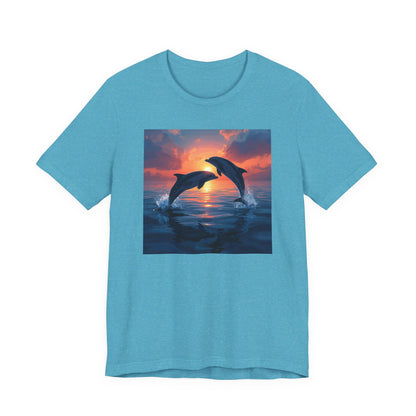 Dolphin Sunset Tee — Ocean Sunset Dolphins Graphic T-Shirt