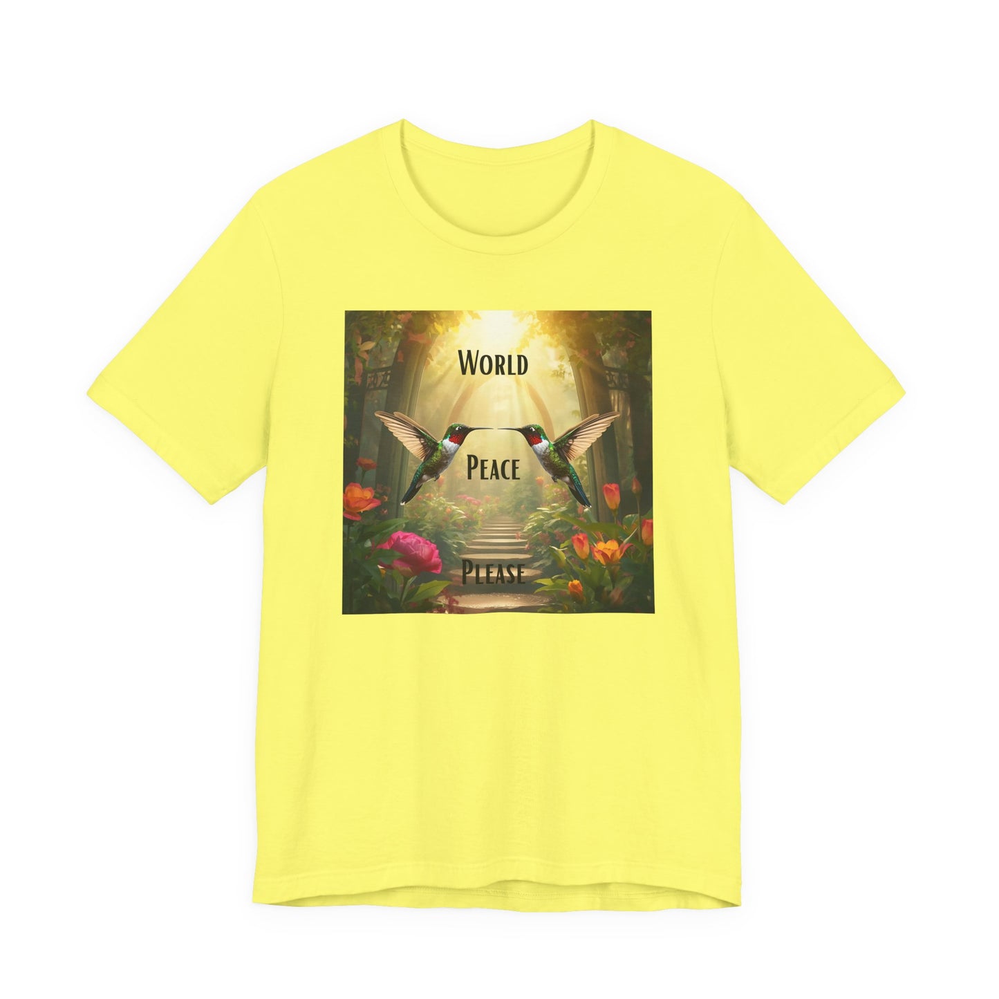 World Peace Hummingbird T-Shirt — Inspirational Nature Graphic Tee