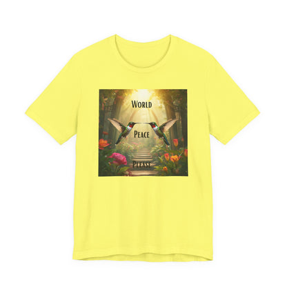 World Peace Hummingbird T-Shirt — Inspirational Nature Graphic Tee