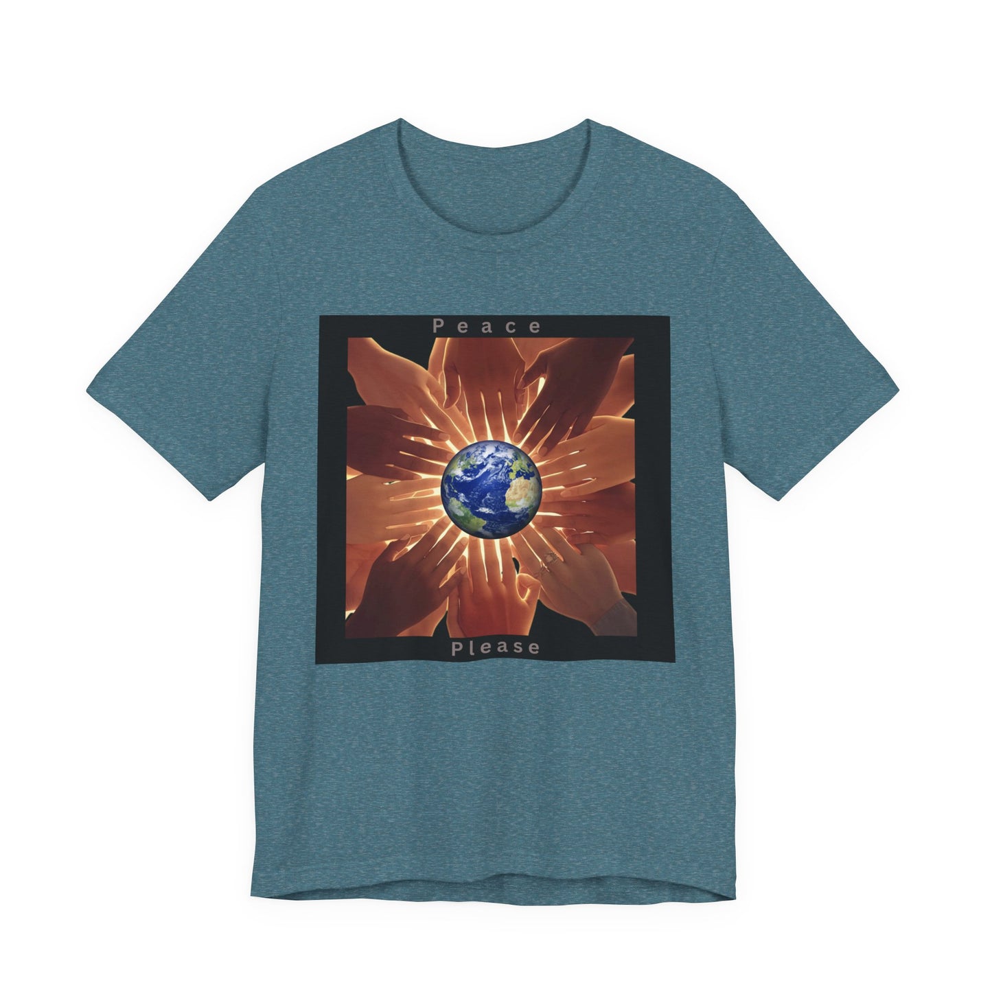 Peace Please T‑Shirt — Earth and Helping Hands Graphic Tee