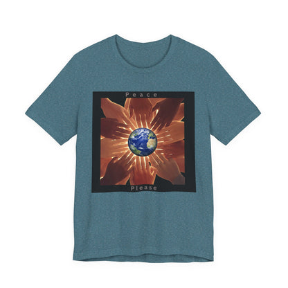 Peace Please T‑Shirt — Earth and Helping Hands Graphic Tee