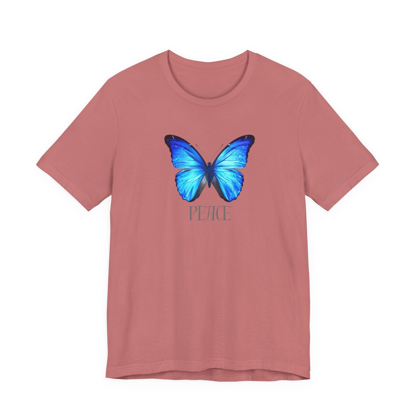 Peace Blue Butterfly Tee — Inspirational Graphic T‑Shirt