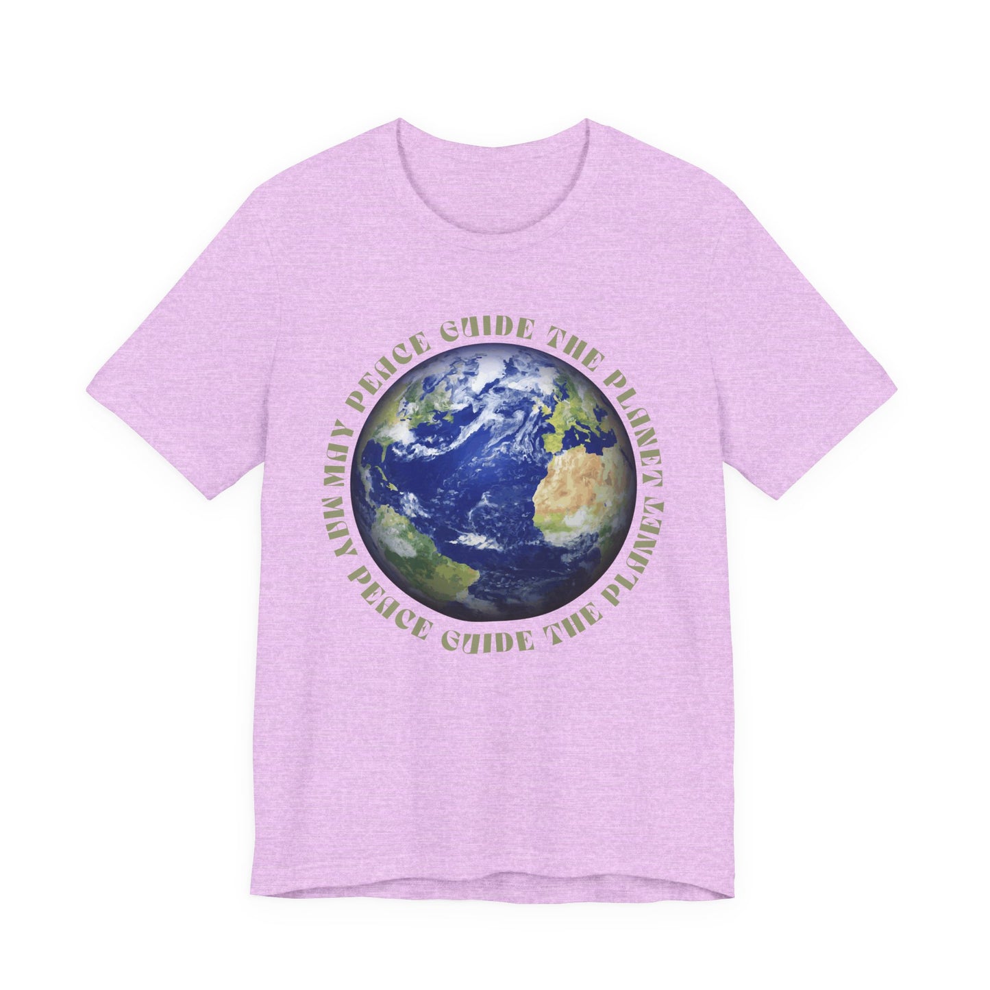 Earth Graphic Tee — "May Peace Guide the Planet" Eco-Love T-Shirt