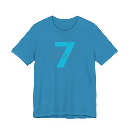 7 Group Logo Tee — Minimalist Blue Number 7 Shirt