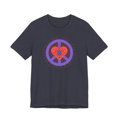 Heart Peace T-Shirt — Retro Love Eye Graphic Tee