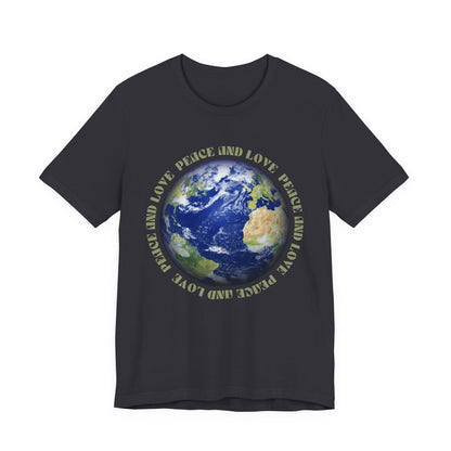 Earth Peace & Love Tee — Globe Graphic T-Shirt