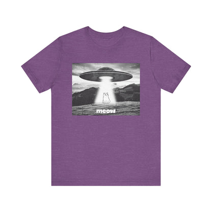 Funny Alien Cat Tee, Unisex Graphic T-Shirt, UFO Lover Gift, Cute Cat Shirt, Quirky Humor Tee, Perfect for Cat Lovers