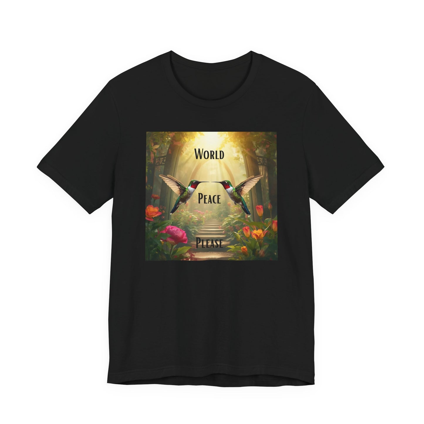 World Peace Hummingbird T-Shirt — Inspirational Nature Graphic Tee