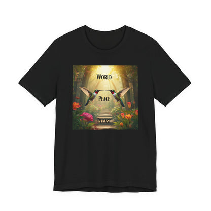 World Peace Hummingbird T-Shirt — Inspirational Nature Graphic Tee