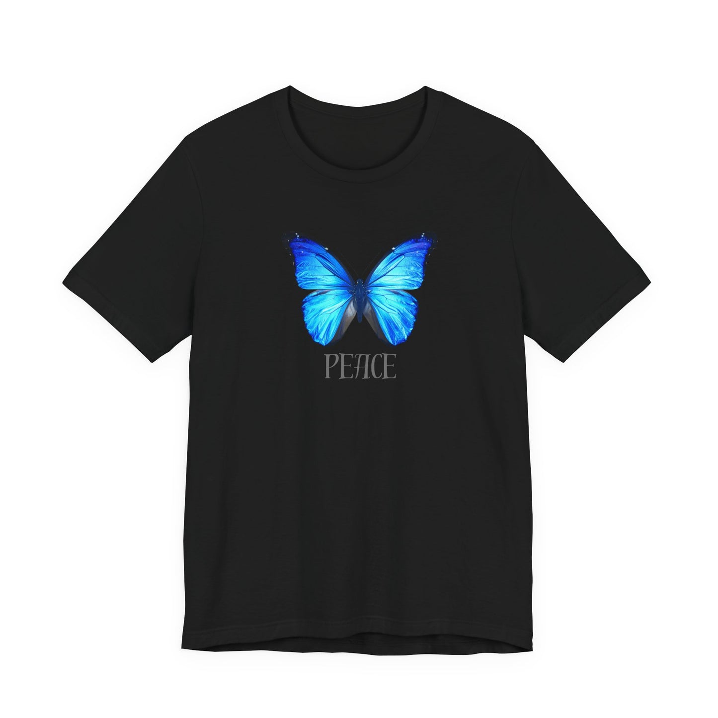 Peace Blue Butterfly Tee — Inspirational Graphic T‑Shirt