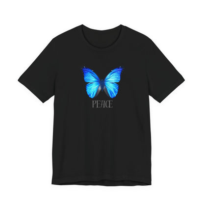 Peace Blue Butterfly Tee — Inspirational Graphic T‑Shirt
