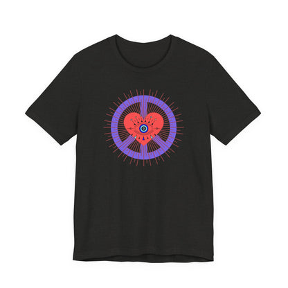 Heart Peace T-Shirt — Retro Love Eye Graphic Tee