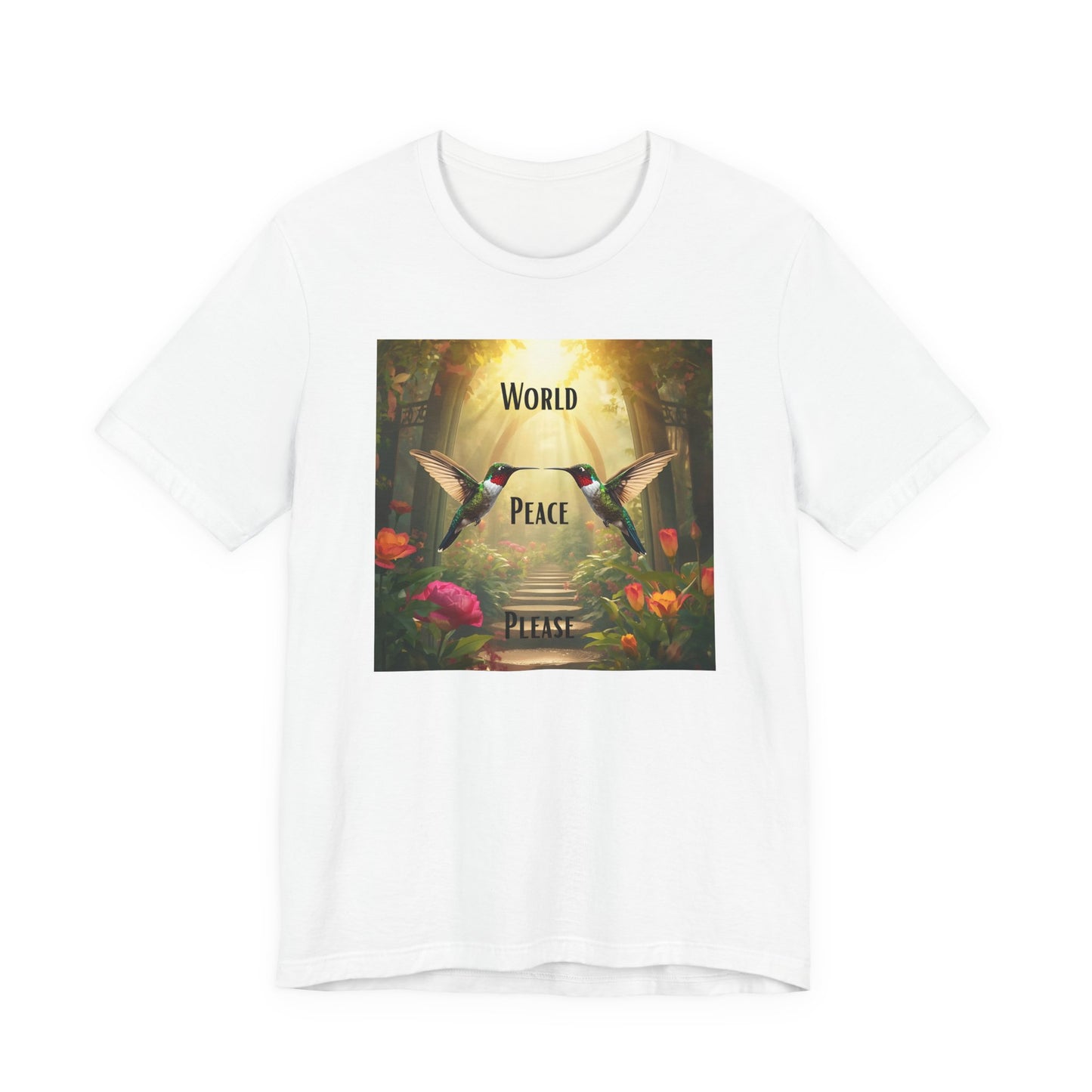 World Peace Hummingbird T-Shirt — Inspirational Nature Graphic Tee