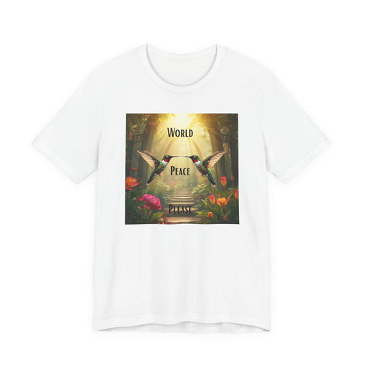 World Peace Hummingbird T-Shirt — Inspirational Nature Graphic Tee