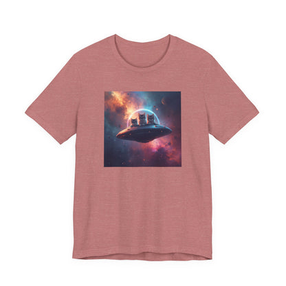 Alien cats UFO Spaceship T-Shirt — Cosmic Galaxy Abduction Tee
