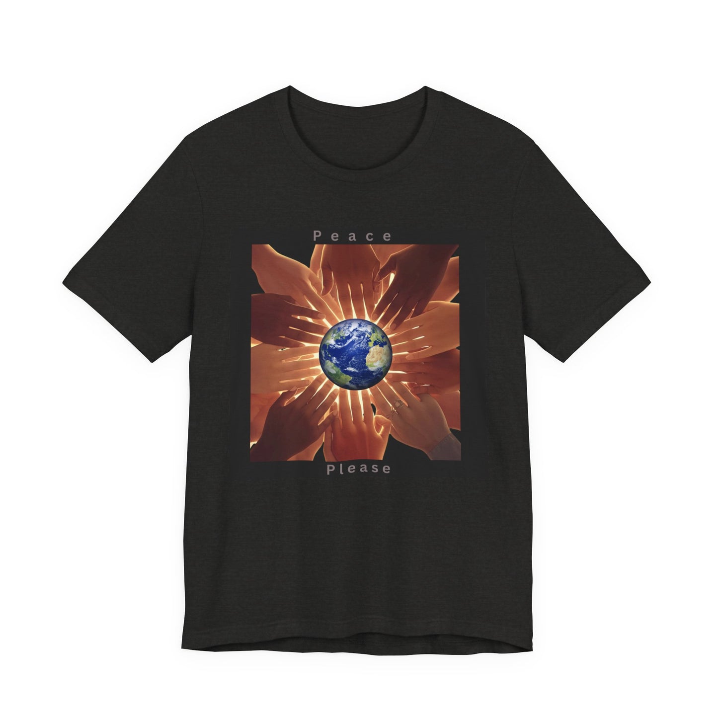 Peace Please T‑Shirt — Earth and Helping Hands Graphic Tee
