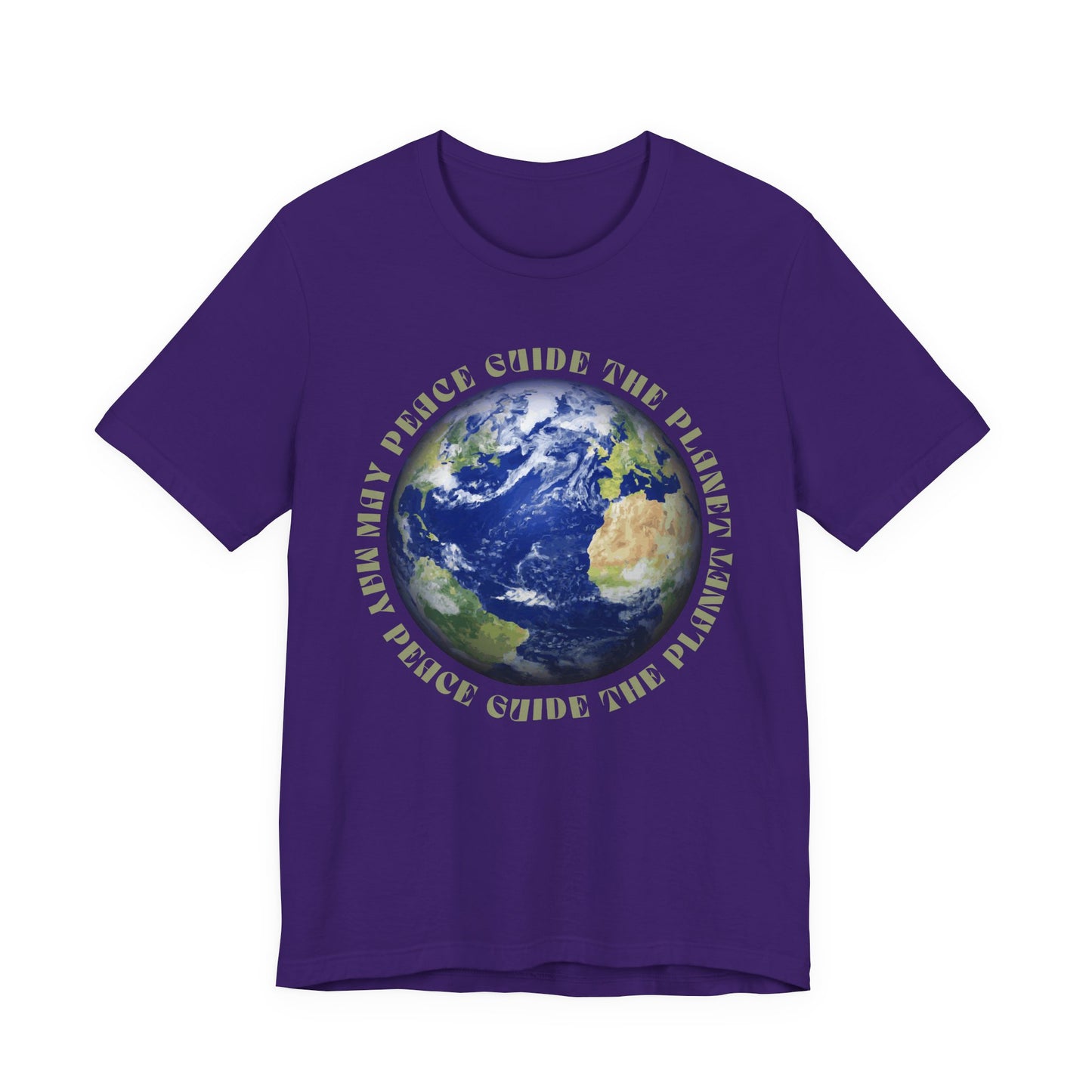 Earth Graphic Tee — "May Peace Guide the Planet" Eco-Love T-Shirt