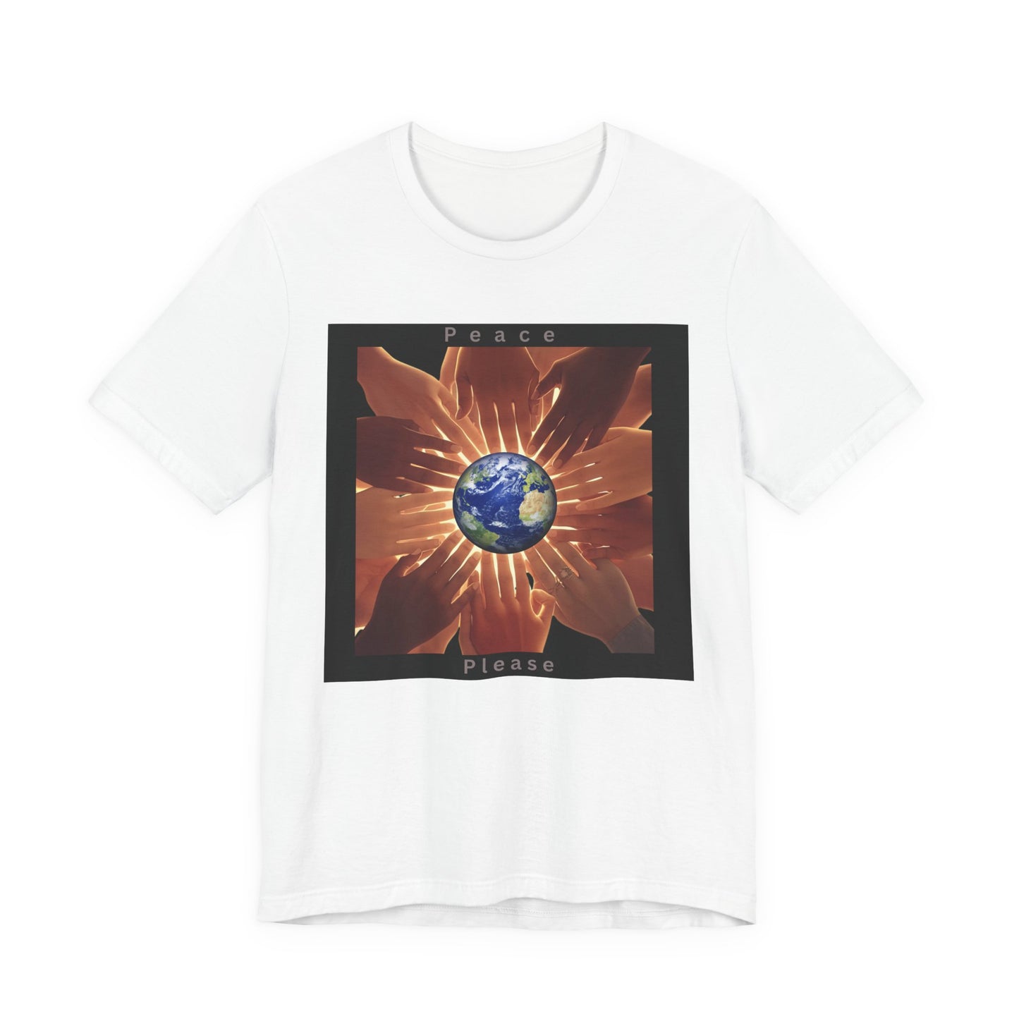 Peace Please T‑Shirt — Earth and Helping Hands Graphic Tee