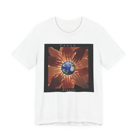 Peace Please T‑Shirt — Earth and Helping Hands Graphic Tee