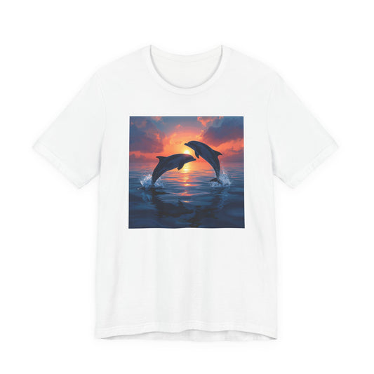 Dolphin Sunset Tee — Ocean Sunset Dolphins Graphic T-Shirt